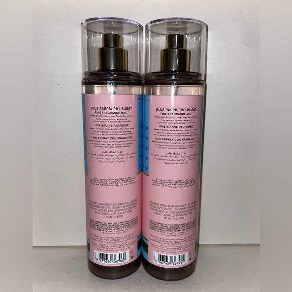 Bath & Body Works 2x Blue Raspberry Burst Fragrance Mist 8oz Discontinued New - Picture 2 of 3